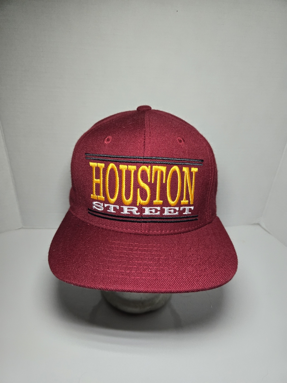 STARTER Maroon Houston Street Snapback Hat with Yellow Logo
